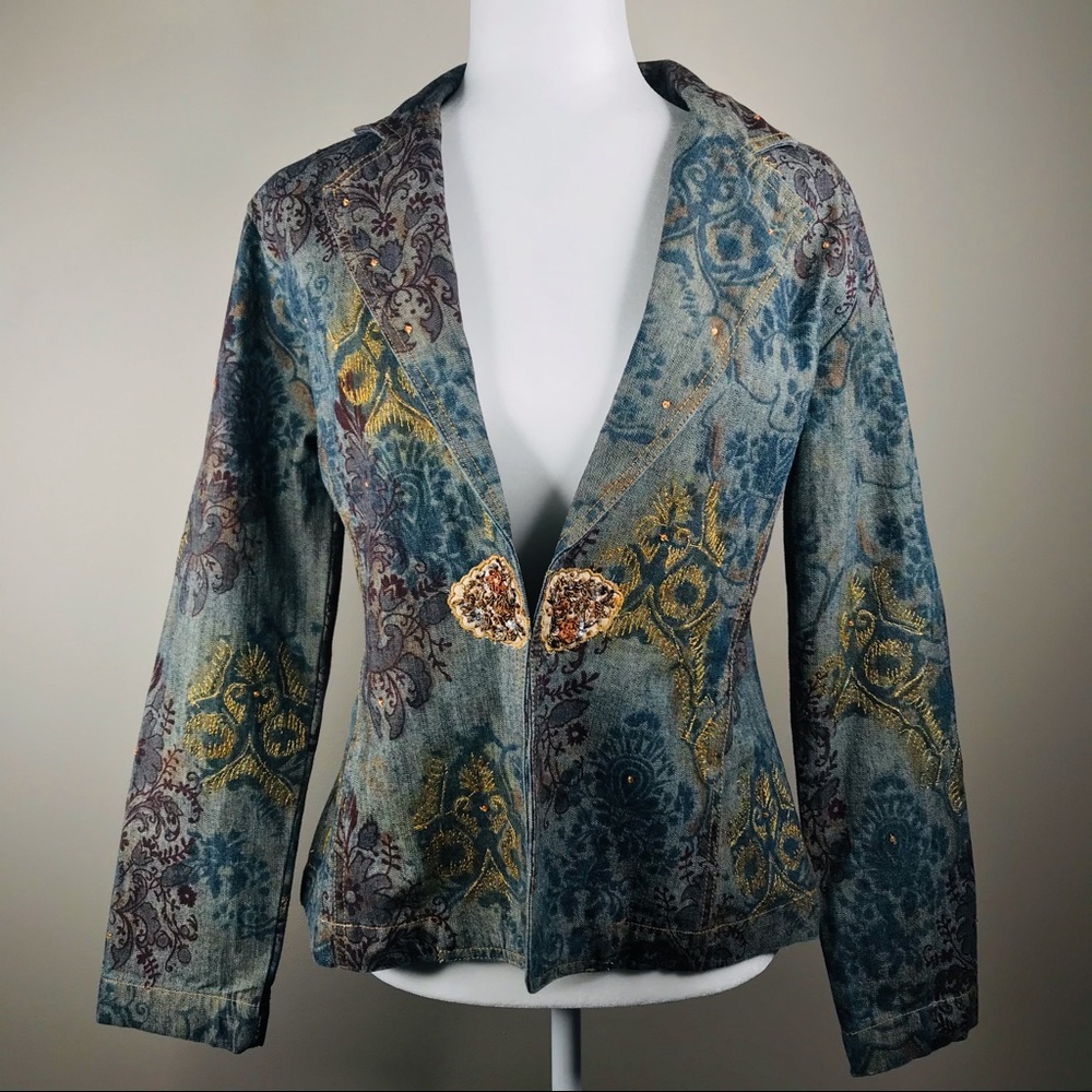 Chico’s Embellished Beaded Jacket Blazer NWT